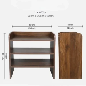 Amy Shoe Rack in Columbian Walnut Finish - Image 4