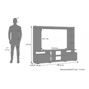 Celestin Engineered Wood Free Standing Regular Size TV Unit In Classic Walnut - Image 4