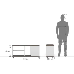 Riley Dual Tone TV Unit in White Finish - Image 4