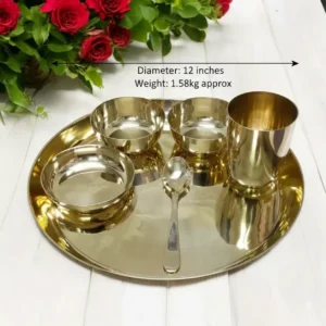 12-Inch Pure Kansa Thali Set - Shine - Image 2