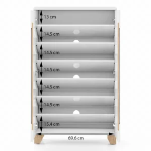 Oslo High Gloss 21 Pair Shoe Rack In White Finish - Image 3