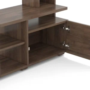 Celestin Engineered Wood Free Standing Regular Size TV Unit In Classic Walnut - Image 3