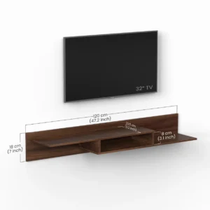 BLUEWUD Millie Engineering Wood Wall Mount TV Entertainment Unit Set Top Box Stand/TV Cabinet Panel with Shelves for Books & Decor Display Unit Bed Living Room Upto 50 Inches - Image 3