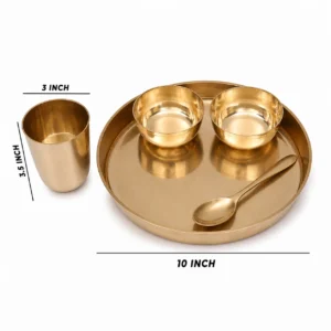10 Inch Kansa Bronze Bhojan/Dinner/Thali 5 Items - Image 3