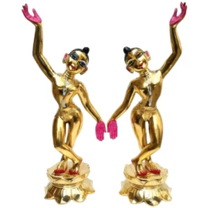 Gaura Nitai One Hand Up One Hand Down Metal Deity, Asthadhatu -- Special - Image 2