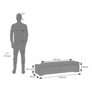 Bayern Engineered Wood 75 Inch TV Unit in Danish Walnut Finish - Image 2