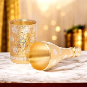 Pure Brass Royal Champagne Bottle – Hand Carved Big Size 16 Inch Decorative Showpiece - Image 2