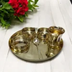 12-Inch Pure Kansa Thali Set - Shine