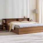 Furniveda Nova Storage Bed with Bookshelf Headboard