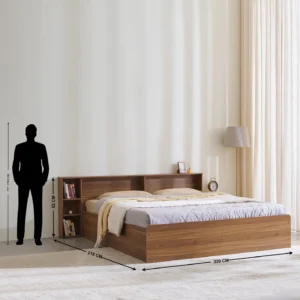 Furniveda Nova Storage Bed with Bookshelf Headboard - Image 3