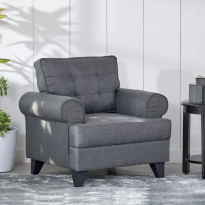 Furniveda Ashton Premium 1-Seater Sofa | Luxury Upholstered Lounge Chair