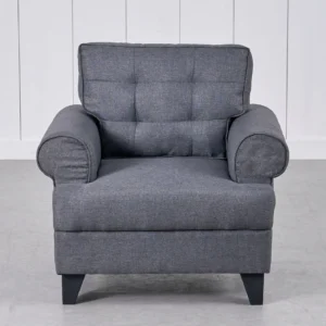Furniveda Ashton Premium 1-Seater Sofa | Luxury Upholstered Lounge Chair - Image 2