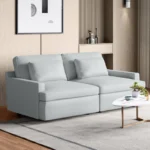 Furniveda Milano Premium 2-Seater Leather Finish Sofa | Luxury Upholstered Living Room Sofa