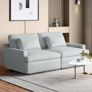 Furniveda Milano Premium 2-Seater Leather Finish Sofa | Luxury Upholstered Living Room Sofa
