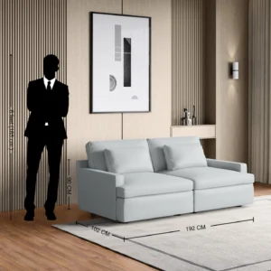 Furniveda Milano Premium 2-Seater Leather Finish Sofa | Luxury Upholstered Living Room Sofa - Image 3