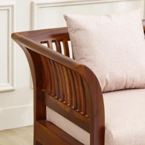 Furniveda Valencia Premium 2-Seater Wooden Sofa with Cushions | Luxury Solid Wood Loveseat - Image 5