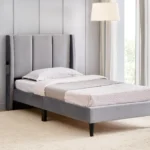 Furniveda Nova Premium Upholstered Single Bed | Modern Fabric Platform Bed