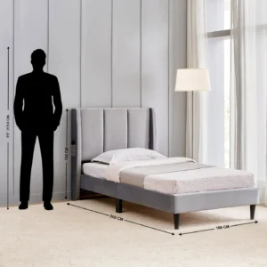 Furniveda Nova Premium Upholstered Single Bed | Modern Fabric Platform Bed - Image 3