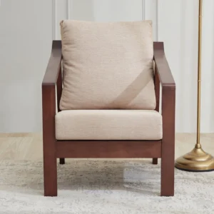 Furniveda Oslo Premium 1-Seater Sofa | Luxury Wooden Lounge Chair - Image 2