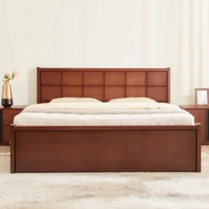 Furniveda Monarch Premium Solid Mahogany Wood Queen Bed - Image 2