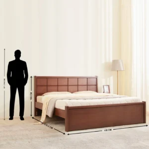 Furniveda Monarch Premium Solid Mahogany Wood Queen Bed - Image 3