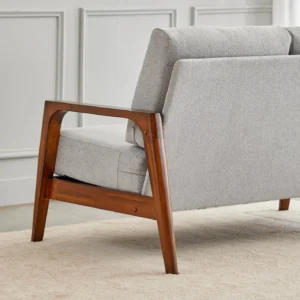 Furniveda Verona Premium 2-Seater Wooden Sofa with Cushions | Luxury Solid Wood Living Room Sofa - Image 4