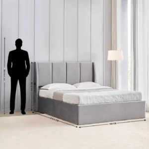 Furniveda Celeste Premium Upholstered Platform Bed | Modern Fabric Bed Frame with Hydraulic Storage Product Description - Image 3