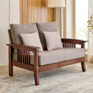 Furniveda Kensington Premium 2-Seater Sofa with Cushions | Luxury Wooden Living Room Sofa