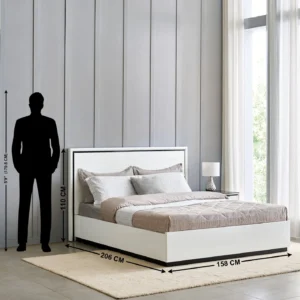 Furniveda Elara Premium Queen Storage Bed | Contemporary High-Gloss Engineered Wood Bed Frame - Image 3