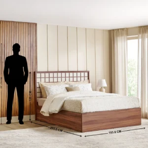 Furniveda Kyoto Premium Engineered Wood Platform Bed with Storage - Image 3