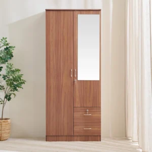 Furniveda Nova 2-Door Wardrobe with Mirror & Drawers - Image 2