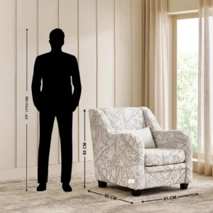Furniveda Bellezza Premium 1-Seater Sofa | Luxury Upholstered Accent Chair - Image 3